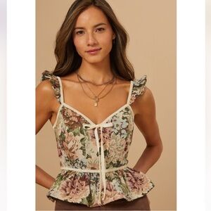 NWOT RARE Altar'd State Floral Tapestry Corset Top